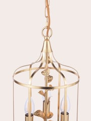 Laura Ashley Gold Leaf Halton 3 Light Pendant Ceiling Light - Image 7 of 7