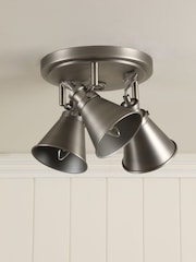 Laura Ashley Pewter Rufus Flush Ceiling Fitting Ceiling Light - Image 2 of 6