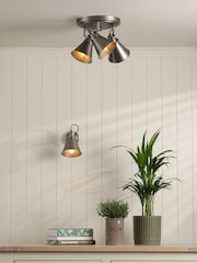Laura Ashley Pewter Rufus Flush Ceiling Fitting Ceiling Light - Image 6 of 6