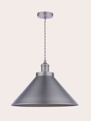 Laura Ashley Pewter Rufus Grande 1 Light Pendant Ceiling Light - Image 3 of 5