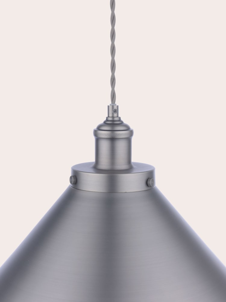 Laura Ashley Pewter Rufus Grande 1 Light Pendant Ceiling Light - Image 5 of 5