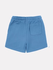 New Balance Aqua Blue Kids French Terry Small Logo 100% Cotton Shorts - Image 7 of 8