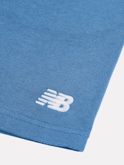 New Balance Aqua Blue Kids French Terry Small Logo 100% Cotton Shorts - Image 8 of 8