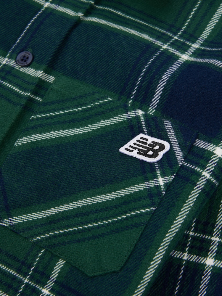 New Balance Green Boys 100% Cotton Premium Checked Shirt - Image 10 of 10