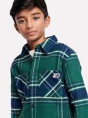 New Balance Green Boys 100% Cotton Premium Checked Shirt - Image 5 of 10