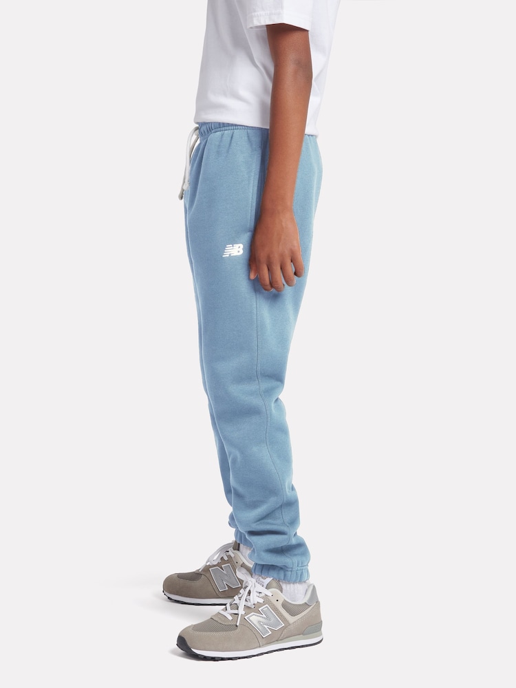 New Balance Blue Small Boys Brush Back Logo Joggers - Image 2 of 8