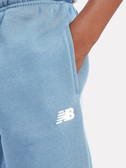 New Balance Blue Small Boys Brush Back Logo Joggers - Image 4 of 8