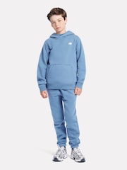 New Balance Blue Small Boys Brush Back Logo Hoodie - Image 5 of 7