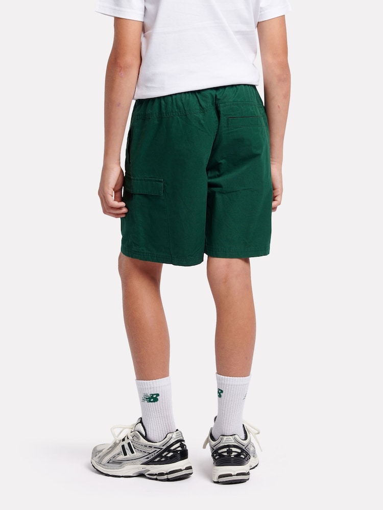 New Balance Green Boys Premium Woven 100% Cotton Shorts - Image 3 of 8