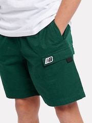 New Balance Green Boys Premium Woven 100% Cotton Shorts - Image 4 of 8