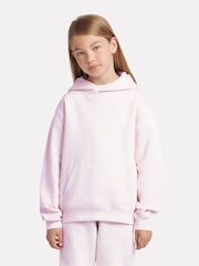 New Balance Pink Small Girls Brush Back Logo Hoodie - Image 1 of 8