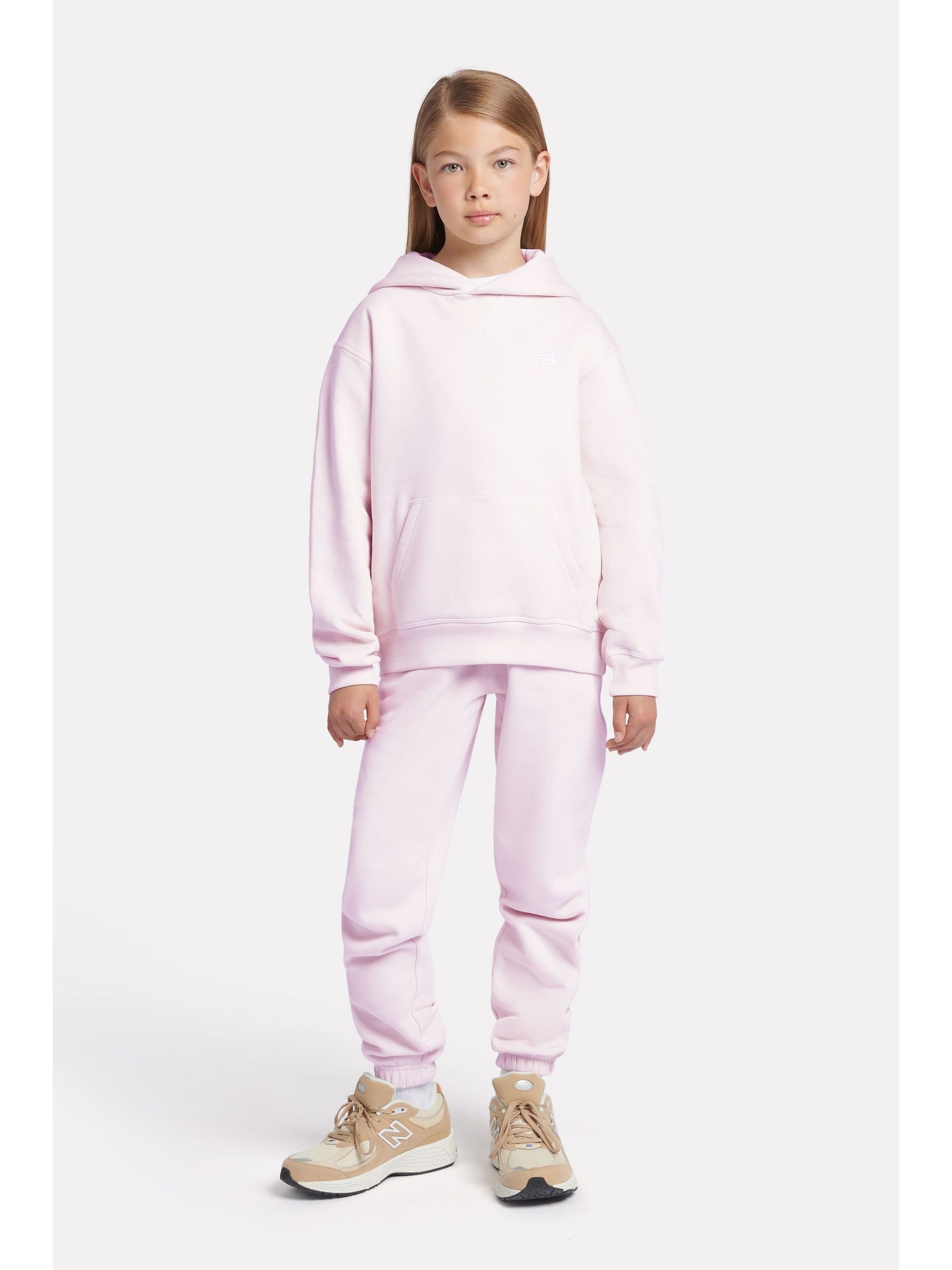 Buy New Balance Pink Small Girls Brush Back Logo Hoodie from