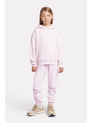 New Balance Pink Small Girls Brush Back Logo Hoodie - Image 4 of 8