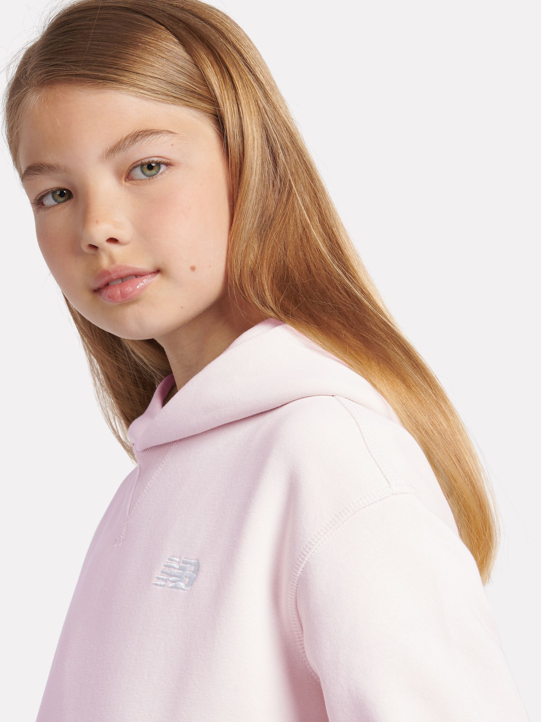 Buy New Balance Pink Small Girls Brush Back Logo Hoodie from Buy New Balance Pink Small Girls Brush Back Logo Hoodie from