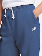 New Balance Blue Girls Small Brush Back Logo Joggers - Image 4 of 8