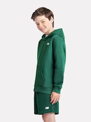 أخضر - هودي ناعم الملمس بسحّاب مزيّن بشعار خلفي صغير للأولاد من New Balance - صورة 2 من 8
