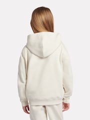 New Balance White Small Girls Brush Back Logo Hoodie - Image 3 of 9