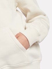 New Balance White Small Girls Brush Back Logo Hoodie - Image 5 of 9
