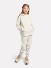 New Balance White Small Girls Brush Back Logo Hoodie - Image 6 of 9