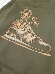 New Balance Green Girls Floral Sneaker Hoodie - Image 10 of 11