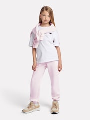 New Balance Pink Girls Small Brush Back Logo Joggers - Image 5 of 8