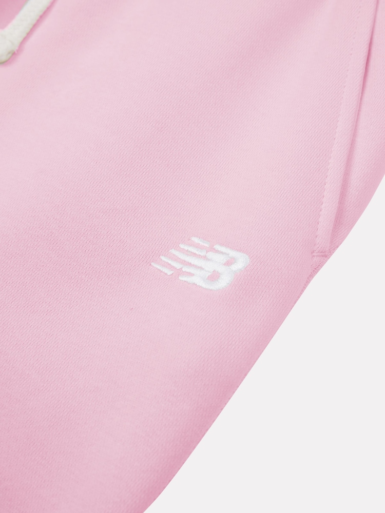 New Balance Pink Girls Small Brush Back Logo Joggers - Image 8 of 8