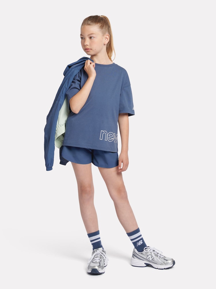 New Balance Blue Girls RC Run Shorts - Image 2 of 9