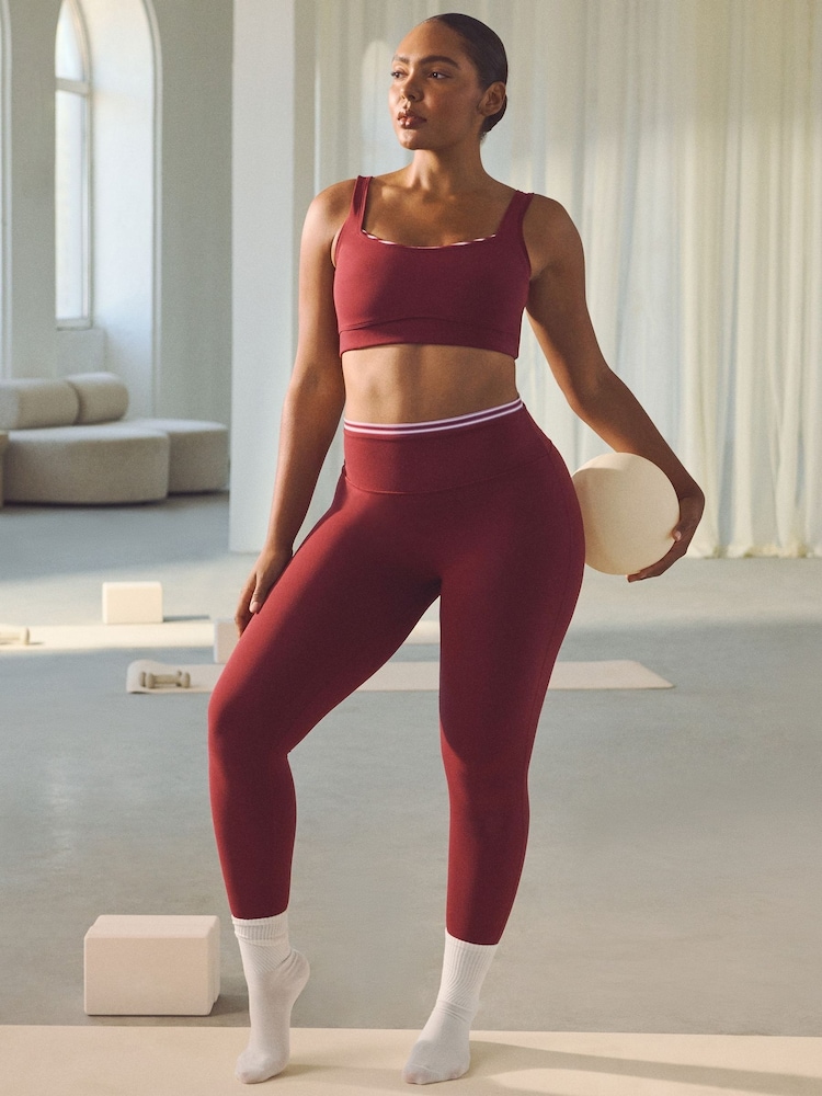 Abercrombie & Fitch Red Stripe Double Cotton Leggings - Image 1 of 8 Abercrombie & Fitch Red Stripe Double Cotton Leggings - Image 1 of 8