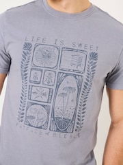 FatFace Grey Beeble Tile Graphic T-Shirt - Image 3 of 5