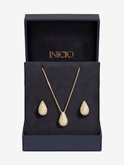 Inicio Gold Plated Cubic Zirconia Teardrop Set - Gift Boxed - Image 2 of 4