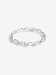 Inicio Silver Tone Cubic Zirconia Chain Gift Pouch Bracelet - Image 1 of 2