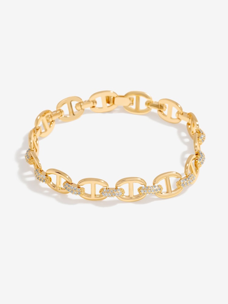 Inicio Gold Tone Gift Pouch Cubic Zirconia Chain Bracelet - Image 1 of 2