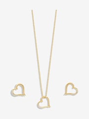 Inicio Gold Plated Cubic Zirconia Heart Set - Gift Boxed - Image 1 of 4