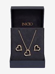 Inicio Gold Plated Cubic Zirconia Heart Set - Gift Boxed - Image 4 of 4