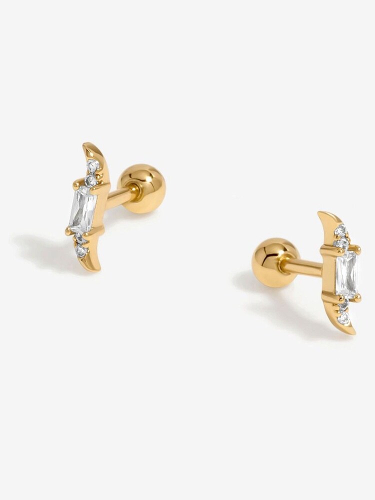 Inicio Gold Tone Mini Crystal Wave Earrings - Image 1 of 1 Inicio Gold Tone Mini Crystal Wave Earrings - Image 1 of 1