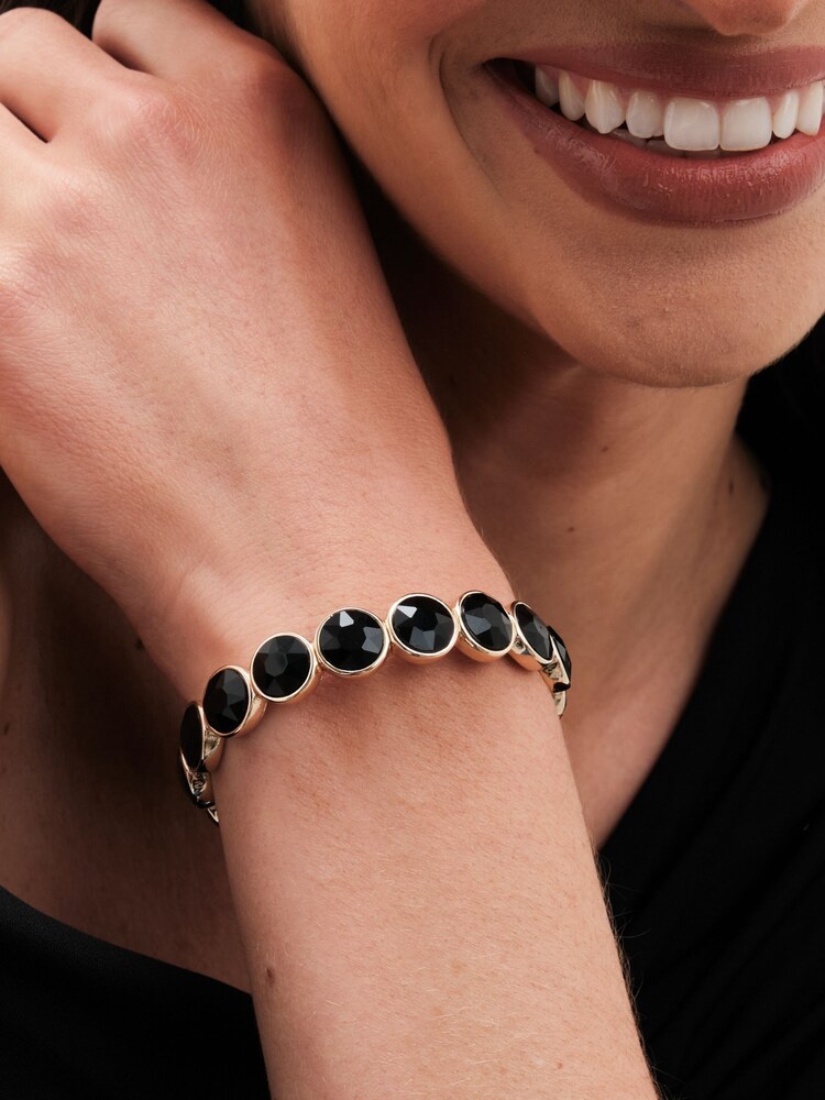Jon Richard Gold Tone Statement Jet Stretch Bracelet - Image 1 of 3