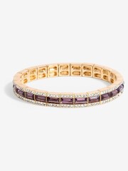 Jon Richard Gold Tone Amethyst Baguette Stretch Bracelet - Image 3 of 3