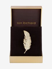 Jon Richard Gold Cubic Zirconia Leaf Brooch - Gift Box - Image 1 of 3