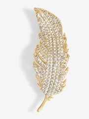Jon Richard Gold Cubic Zirconia Leaf Brooch - Gift Box - Image 2 of 3