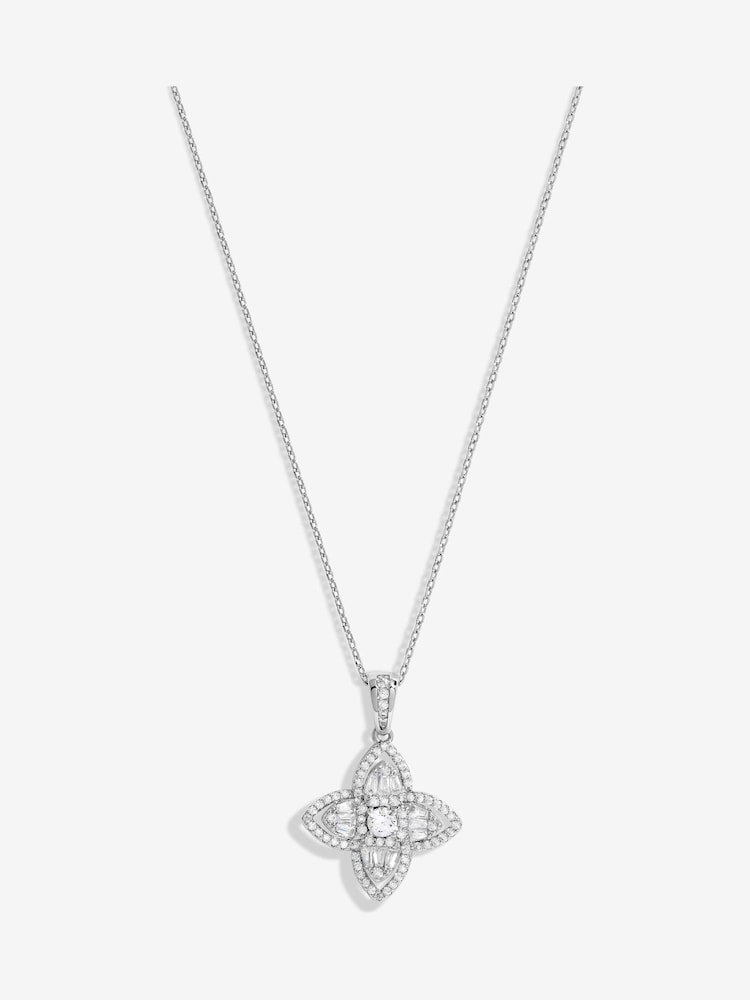 Jon Richard Silver Tone Crystal Cubic Zirconia Floral Earrings - Image 3 of 3