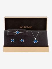 Jon Richard Silver Tone Set Blue Halo Trio Set - Gift Boxed - Image 1 of 2