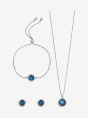 Jon Richard Silver Tone Set Blue Halo Trio Set - Gift Boxed - Image 2 of 2