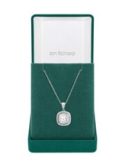 Jon Richard Silver Tone Cubic Zirconia Square Crystal Pendant - Image 1 of 3