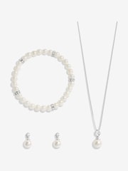 Jon Richard Silver Tone Crystal Pearl Trio Set - Gift Boxed - Image 2 of 2