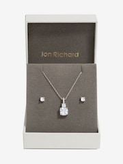 Jon Richard Silver Tone Cubic Zirconia Pendant Set - Gift Boxed - Image 1 of 3