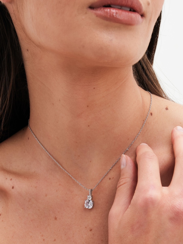 Jon Richard Silver Tone Cubic Zirconia Pendant Set - Gift Boxed - Image 3 of 3