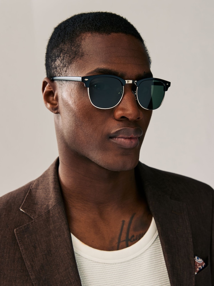 Black Green Clubmaster Sunglasses - Image 1 of 3
