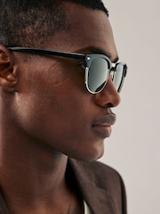 Black Green Clubmaster Sunglasses - Image 2 of 3