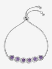 Jon Richard Silver Tone Amethyst Toggle Bracelet - Image 1 of 1