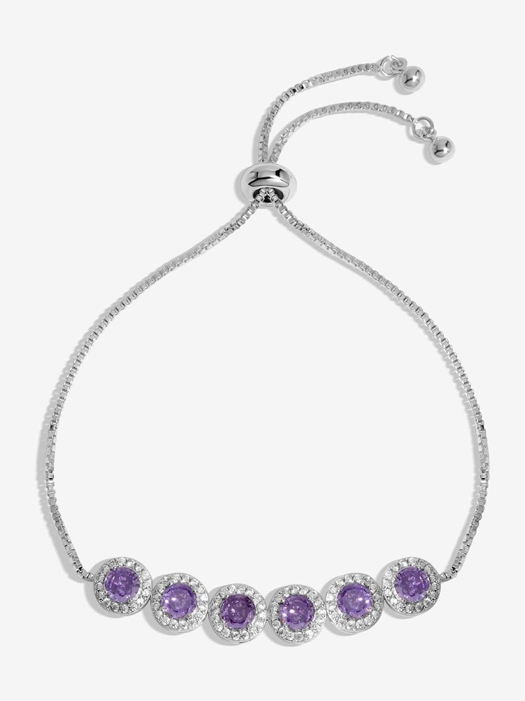 Jon Richard Silver Tone Amethyst Toggle Bracelet - Image 1 of 1